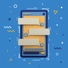 3D mobile phone chat message notifications