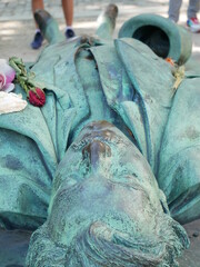 Paris, France - 2020 : Graves in the cemetery of 