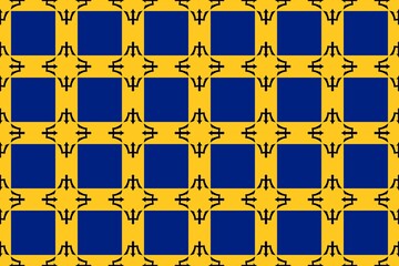 Naklejka premium Simple geometric pattern in the colors of the national flag of Barbados
