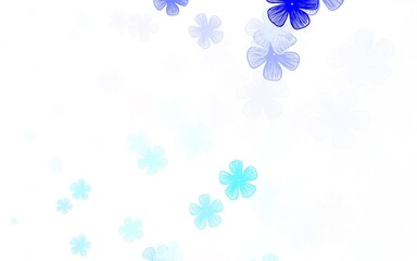 Obraz na płótnie Canvas Light Pink, Blue vector doodle backdrop with flowers.