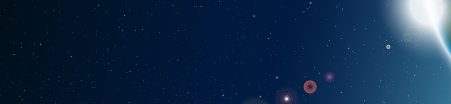 Galaxy background and sunrise view from space on Planet Earth vector.