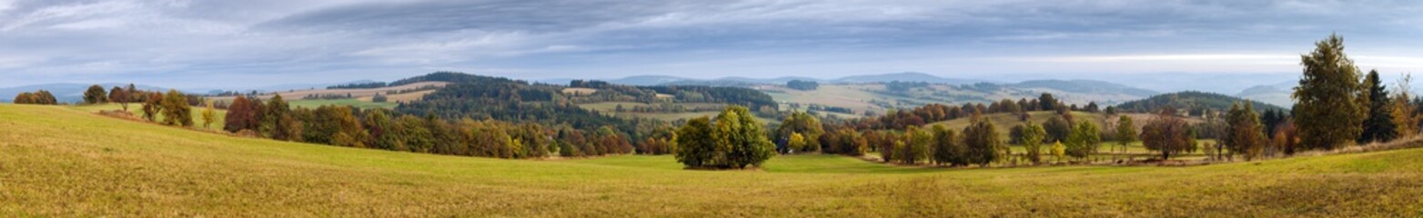 autumn panorama from bohemian and moravian highland