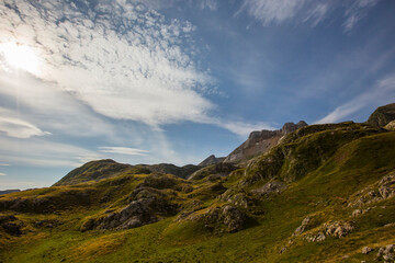 Summer mountain landscape near Aguas Tuertas and Ibon De Estanes, Pyrenees, Spain