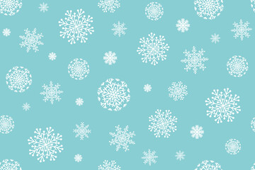 Christmas seamless pattern with snowflakes on a white background. Vecto