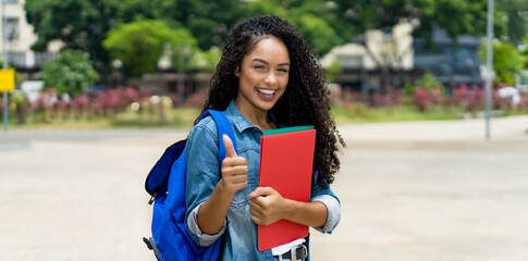 Successful brazilian female student with braces