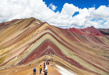 Rainbow mountains Andes near Cusco in Peru