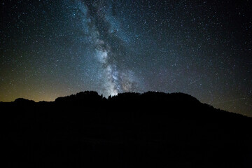 Summer Milky Way in Pedraforca mountain, Barcelona, Pyrenees, Catalonia, Spain