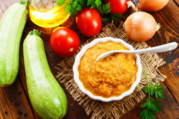 Vegetablei puree in the bowl