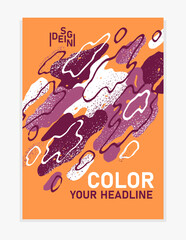 Obraz premium Artistic brochure vector abstract design with hand drawn elements, stylish colorful art abstraction cover for book magazine or flyer, leaflet or advertising poster template.