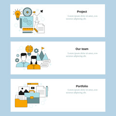 Project, Our team, Portfolio