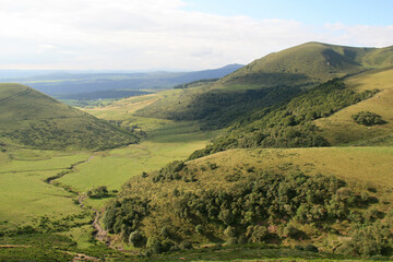 Obraz premium mountains and hills in auvergne (france)