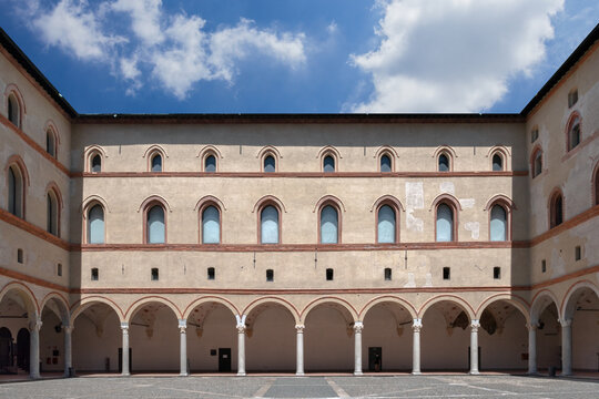 Rocchetta courtyard in Sforzesco Castle in Milan