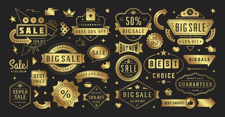 Sale banners special offers templates and discount stickers design elements set vector illustration