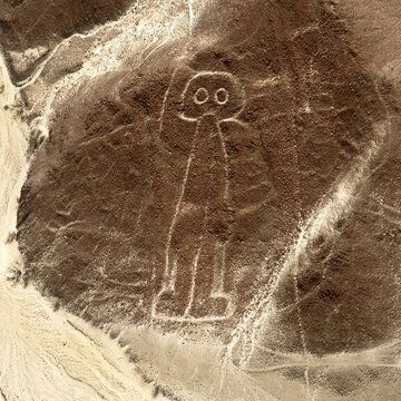 The spaceman or space man, Nazca or Nasca geoglyph