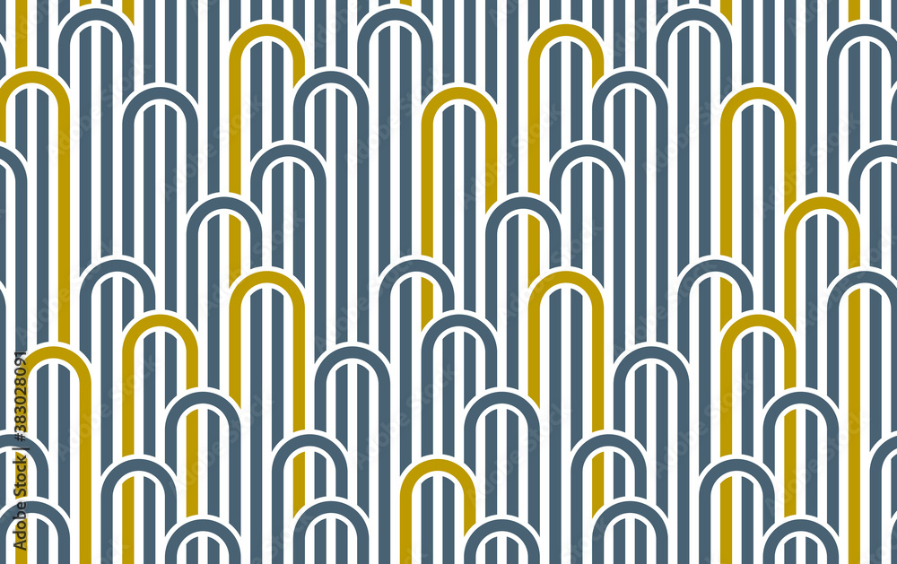 Poster linear seamless background with twisted lines, vector abstract geometric pattern, stripy weaving, op