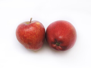 Red ripe apples in isolated background. 