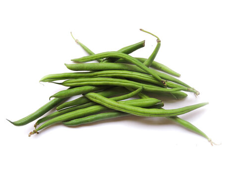 French beans in isolated white background