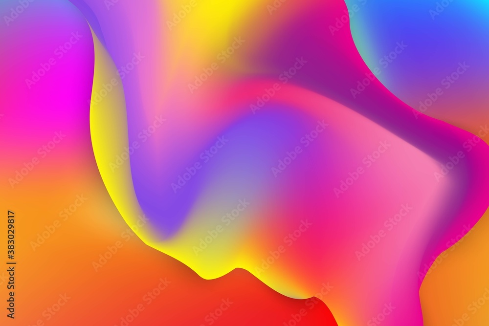 Poster Colorful geometric abstract background fluid liquid wavy gradient flowing dynamic shapes. Modern trendy background for your presentation banner design template illustration.