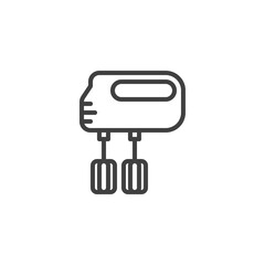 Electrical hand mixer line icon. linear style sign for mobile concept and web design. Kitchen mixer outline vector icon. Symbol, logo illustration. Vector graphics