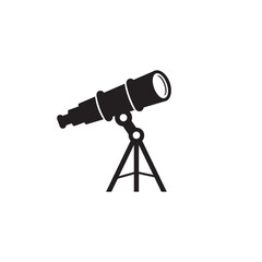 Telescope sign symbol logo design template