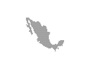 Fototapeta na wymiar Mexico, country, dotted map on white background. Vector illustration.