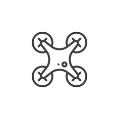 Drone, quadcopter line icon. linear style sign for mobile concept and web design. Drone outline vector icon. Symbol, logo illustration. Vector graphics