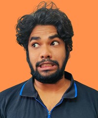 portrait of a man with an expression of disgusted look