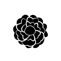 Marigold silhouette icon. Clipart image isolated on white background.