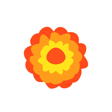 Marigold icon. Clipart image isolated on white background.