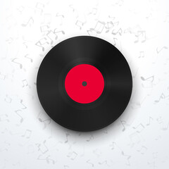front view to vinyl record light background