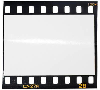Vintage 35mm film stock for still photography or motion picture. Isolated on white background.