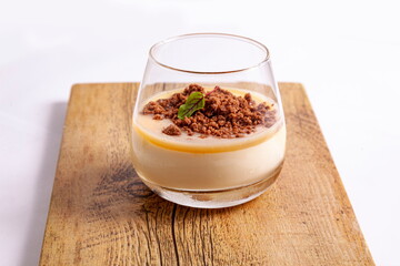 Tasty dessert in a glass