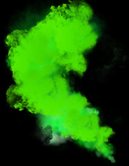 Fototapeta na wymiar Colored smoke on a black background, easy to use material