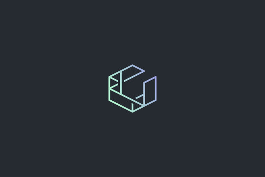 Minimal Geometrical Abstract Letter G Dark Background Logo Template