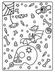 Obraz premium Halloween Coloring Page for Kids 