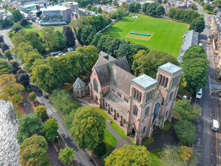 Autumn photo of St. Andrew's Cathedral in Inverness on a sunny morning