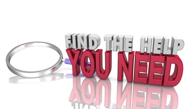 Find the Help You Need Magnifying Glass Support Assistance 3d Animation