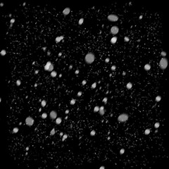 Snowflakes and snow borders on a black background, easy to use material