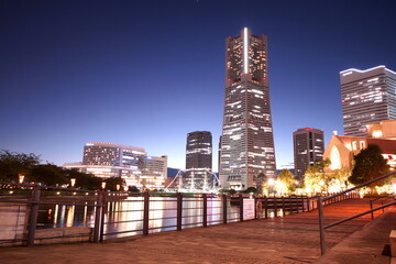 Naklejka premium 横浜みなとみらいの夜景