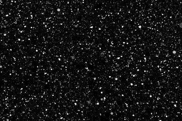 Snowflakes and snow borders on a black background, easy to use material