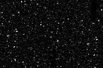 Snowflakes and snow borders on a black background, easy to use material