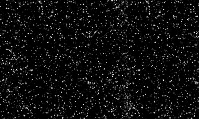 Snowflakes and snow borders on a black background, easy to use material