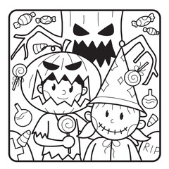 Halloween Coloring Page for Kids
