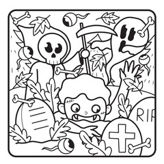 Halloween Coloring Page for Kids
