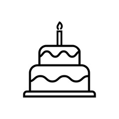 Birthday cake line icon