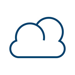 Dark Blue Cloud Icon Design Isolated on White Background