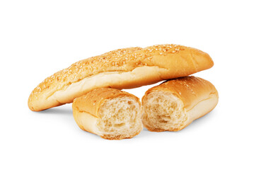 Hot dog buns isolated on white background.