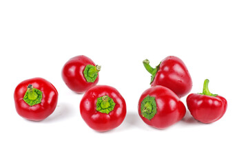 Sweet red peppers isolated on white background