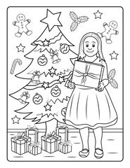 Christmas Coloring Page for Kids
