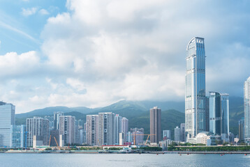 Obraz premium Skyline and harbor of Hong Kong City